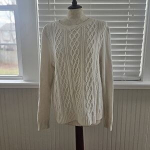 Women's Cream Cable Knit Sweater